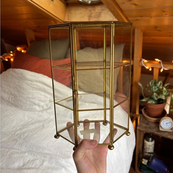 Vintage Glass Display Case with Metal Accents - Picture 12 of 12